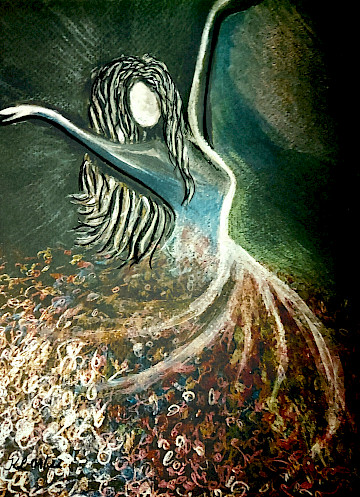 Tanz im Mondschein, Bild Pastellkreide von Kristina Linden, Druck auf Leinwand ab 19,99€ zzgl. Versand