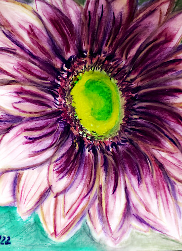 Just a Flower, Bild Pastellkreide von Kristina Linden, Druck auf Leinwand ab 19,99€ zzgl. Versand