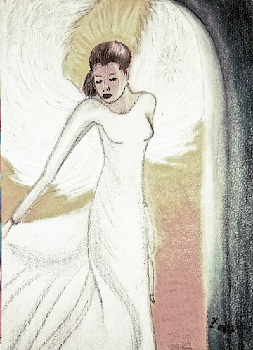 Engel der Vergebung, Bild Pastellkreide von Kristina Linden, Druck auf Leinwand ab 19,99€ zzgl. Versand
